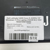 Dell Latitude 5400 i5-8265U 14" Windows 11 Pro Laptop 256GB SSD 16GB RAM HDMI
