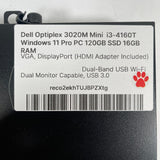 Dell Optiplex 3020M Core i3 Windows 11 Pro PC Mini PC 120GB SSD 8GB RAM