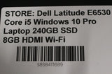 Dell Latitude E6530 Core i5 Windows 10 Pro Laptop 240GB SSD 8GB HDMI Wi-Fi
